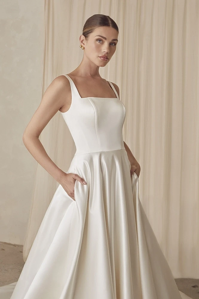 Model wearing a bridal dress