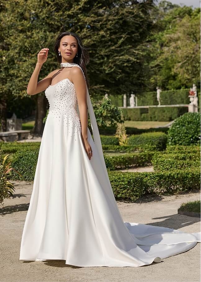 Model wearing a bridal dress