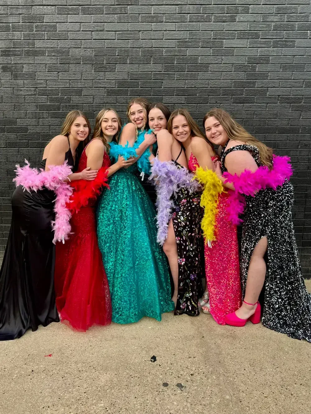 Models wearing the color dresses